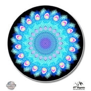 Mandala Peacock Feathers - 3" Vinyl Sticker - For Car Laptop I-Pad Phone Helmet Hard Hat - Waterproof Decal