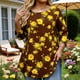 thumbnail image 1 of TaTaai Stretchy Lightweight Rose Print Women's Loose Fit Long Sleeve Round Neck Top Classic Neckline for Commute Casual Holiday Wear Gift, 1 of 7