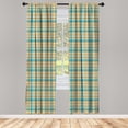 thumbnail image 3 of Ambesonne Checkered Curtains, Old Celtic Fashion, Pair of 28"x63", Cream Pale Blue, 3 of 5
