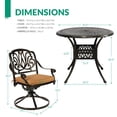 thumbnail image 5 of VIVIJASON 5-Piece Outdoor Patio Dining Set with Swivel Chairs and Round Table, Antique Bronze/Beige, 5 of 7