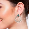 thumbnail image 4 of Efulgenz Indian Jewelry Oxidized Boho Tribal Hoop Style Dangle Statement Earrings for Women , Green, Perfect Valentines Day Gifts for Her, 4 of 4