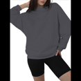 thumbnail image 2 of Sudaderas de Mujer con Cuello Redondo, Forro , Suéteres Oversize, Otoño 2025, Blusas Bonitas, Ropa Preppy Estilo-Q XL, 2 of 9