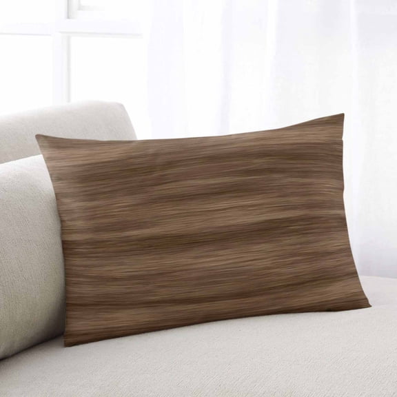 Brown Wood Grain Throw Pillow Covers, Retro Farmhouse Wooden Plank Soft Breathable Pillow Cases with Invisible Zipper for Sleeping, Toddler Pillowcases for Couch Bed Sofa Chair 12x20 Inches