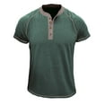thumbnail image 3 of MQLKF Male Spring And Summer Short Sleeve Solid Color Pocket Stripe Stitching Raglan Sleeve Top Breathable Comfortable Handsome Men's Polo Shirt, 3 of 7