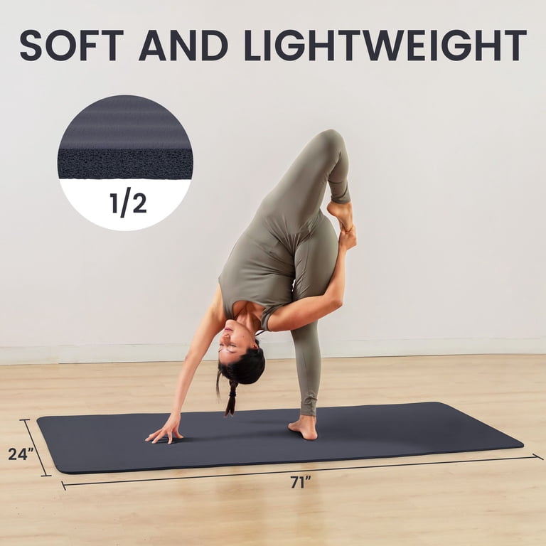Fitvids 1/2-Inch Thick High Density Exercise Yoga Mat with