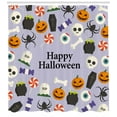 thumbnail image 3 of Ambesonne Halloween Shower Curtain, Scary Symbols and Candies, 69"Wx75"L, Pastel Purple Multicolor, 3 of 3