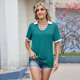 thumbnail image 4 of Camisetas de Corta con Cuello en U para Mujer, Blusas de Verano con Contraste, Camisas Informales de Negocios, Camisetas Holgadas. Lago Azul L, 4 of 8