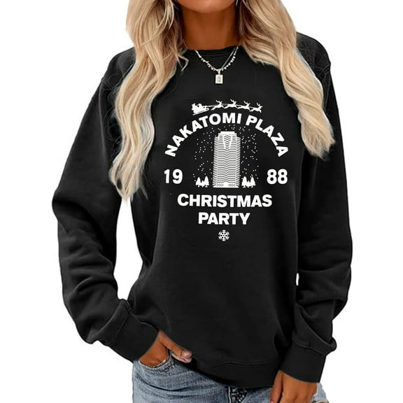 Merry Christmas Sweatshirt Christmas Party Graphic Casual Long Sleeve Shirt for Women