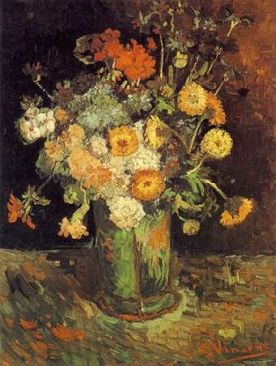 Zinnias Geraniums C