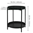 thumbnail image 3 of Cerbior 2-Tier Metal Tray End Table, Round Accent Coffee Side Table, Anti-Rust and Waterproof Sofa Side Table for Living Room Bedroom Balcony (Black), 3 of 9