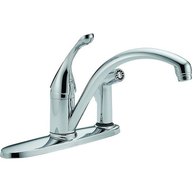 New Delta Faucet 340 Dst Signature Single Handle Kitchen Faucet With Spray Chrome 1 Each Walmart Com Walmart Com