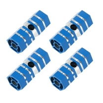 Motoforti 4pcs Axle Rear Foot Pegs Footpegs Universal Aluminum Alloy for BMX MTB Bike Bicycle 3/8" Axles Blue