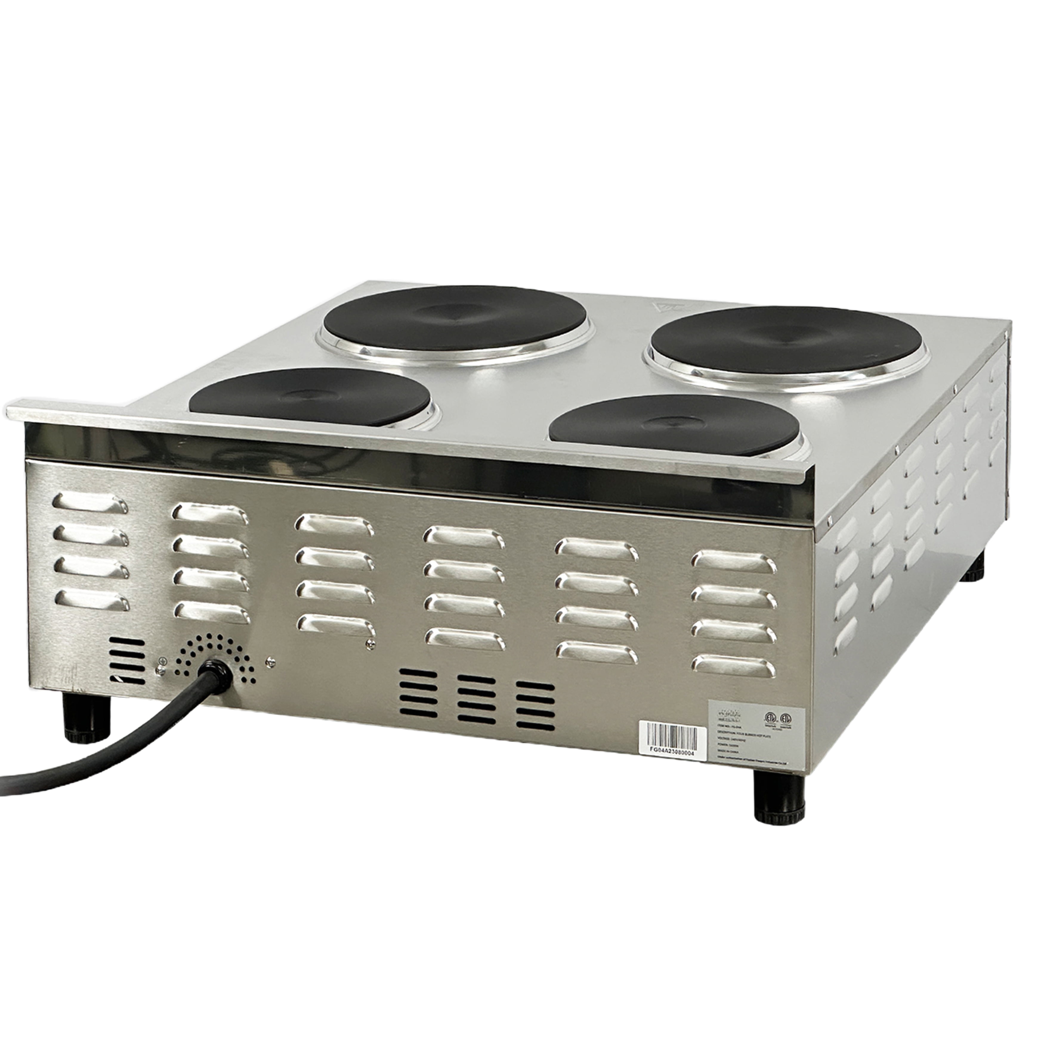 5600W Commercial Electric Four Burner Hot Plate Stove Range 240V, Heavy Duty Hot Plate, NSF Certified