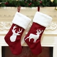 thumbnail image 1 of Paquete de 4 medias navideñas grandes, puños de calcetín navideño de reno clásico de 18 pulgadas, decoraciones de calcetín clásicas grandes para decoración de temporada navideña familiar., 1 of 5