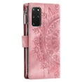 thumbnail image 3 of Feishell Zipper Wallet Case for Samsung Galaxy S20 Plus,for Women Men,Stylish Embossed Pattern PU Leather Multi Card Slots Magnetic Clasp Flip Kickstand Crossbody Phone Case with Shoulder Strap,Pink, 3 of 11