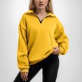 thumbnail image 4 of Sweatshirt for Womens Oversized athletic Wear Jackets Half Zip Pullover Long Sleeve Sweatshirt Quarter Zip Bunny Zip Up Hoodie Sweater Teen Girls Fall Blouse Clothes with Pockets, 4 of 5