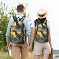 thumbnail image 6 of Lsque Sunshine Jungle Dinosaur Pattern Canvas Daypack, Durable Backpack, High-quality Versatile Backpack,Vintage Compact Backpack-Small, 6 of 6