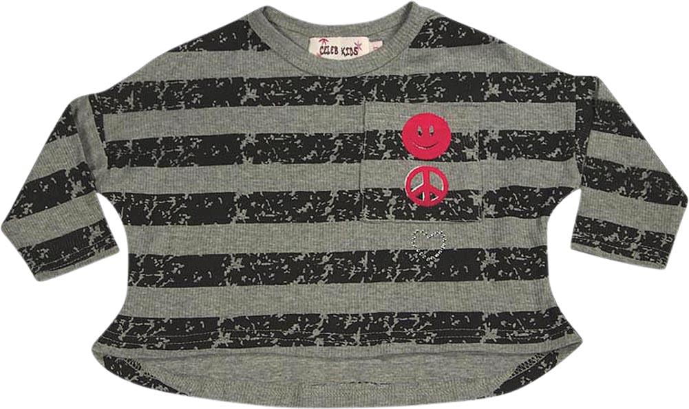 Little Girls Long Sleeve Crop Striped 