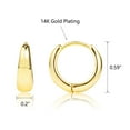 thumbnail image 5 of Alexcraft 14K Gold Plated Sterling Silver Small Chunky Hoop Earrings for Women, 5 of 6