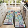 thumbnail image 4 of Kitchen Rugs Sets Of 2,Multicolor Ethnic Geometric Patchwork Pattern Anti Fatigue Kitchen Mat Rugs Non Slip Washable,Decorative Kitchen Floor Mats for Kitchen,Sink,Laundry,17"x47"+17"x47", 4 of 5