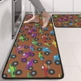 thumbnail image 2 of Kitchen Rugs Sets Of 2,Brown Monster Cartoon Trucks Colorful Pattern Anti Fatigue Kitchen Mat Rugs Non Slip Washable,Decorative Kitchen Floor Mats for Kitchen,Sink,Laundry,17"x47"+17"x47", 2 of 5