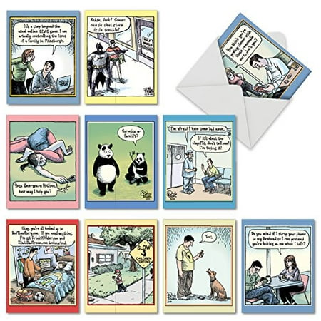 'M6464TYG VERY BIZARRO' 10 Assorted Thank You Greeting Cards Featuring an Assortment of Favorite and Funny Bizarro by Dan Piraro Cartoons with Envelopes by The Best Card
