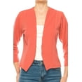 thumbnail image 6 of Women's Collarless Blazer Open Front Sleek 3/4 Sleeves Cardigan, 6 of 6