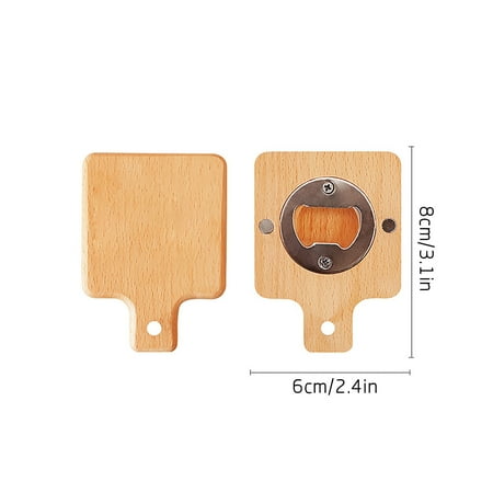 

Kitchen Gadgets Bottle Opener Wooden Magnet Beverage Beer Bottle Opener Household Portable Magnetic Refrigerator Stickers