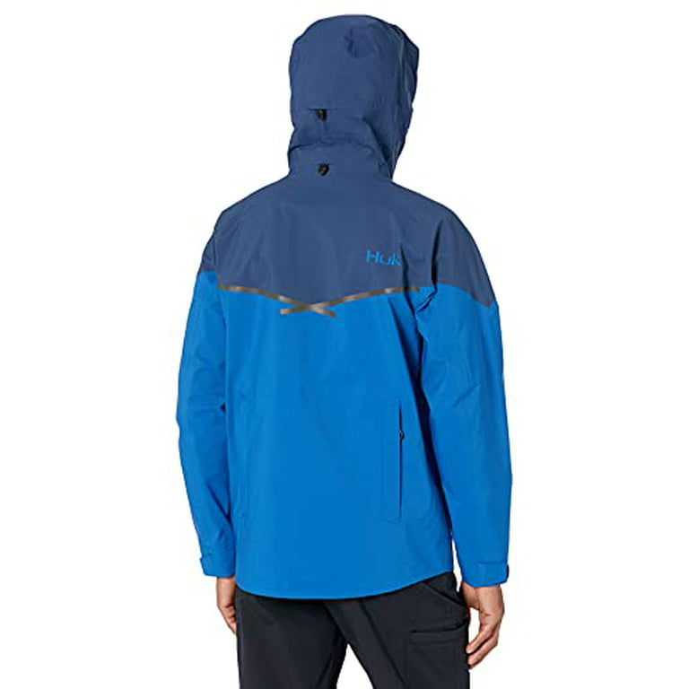 HUK Men's Standard ICON X Superior 3L Shell Wind & Waterproof Hooded  Jacket, Blue, 3X-Large 