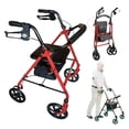 thumbnail image 2 of Andadera Rollator para Adultos Mayores Plegable con Asiento y Bolsa, Altura Ajustable, Ruedas de 7.5", Soporta 110 Kg (Color Rojo), 2 of 10