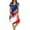 Royal Blue, variant on Women's Gradient Star Print V-Neck Short Sleeve Dress, Comfortable Summer Casual Flowy Midi Dress for 4th of July Independence Day,Blue L