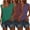 Brown, variant on 3 Pack Women's Cap Sleeve U Neck T-Shirts, Loose Fit Casual Summer Beach Vacation Tops