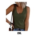 thumbnail image 3 of Minnieouse Camisetas sin mangas ligeras y elásticas de algodón para fiestas de verano, camiseta sin mangas para mujer, camiseta sin mangas negra Prendas para la parte del cuerpo Ejercito verde,1 2XL, 3 of 5