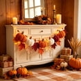 thumbnail image 6 of Hand-Crocheted Halloween Pumpkin Garland with Maple Leaves, Acrylic Yarn Decor for Home and Thanksgiving Party Multicolor, 6 of 6