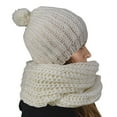 thumbnail image 3 of Cable Knit 2 Pair Faux Fur Beanie Hat and Infinity Loop Scarf Set, 3 of 8