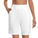 thumbnail image 4 of WILLBEST Pantalones Capri Casuales para Mujer, de Verano, Elásticos, Hasta La Rodilla, para Entrenamiento, Yoga, Informales, con Cintura Elástica, con Bolsillos, 117 Grande, 4 of 5