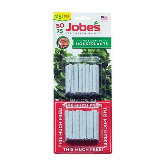 Jobes 05031T Houseplant Plant Food Spikes, 13-4-5, Card of 50, Each