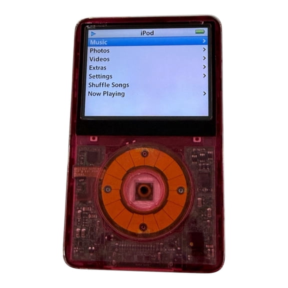 Restored Custom Apple iPod Classic 5th Gen 80GB Red Transparent + 1 YR CPS Warranty