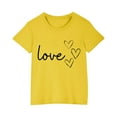 thumbnail image 2 of Piuwrlz Kid Short Sleeve Sweatshirt Girls T-Shirts Solid Color Round Neck Blouses T Shirt Top Yellow Size 5 Years, 2 of 4