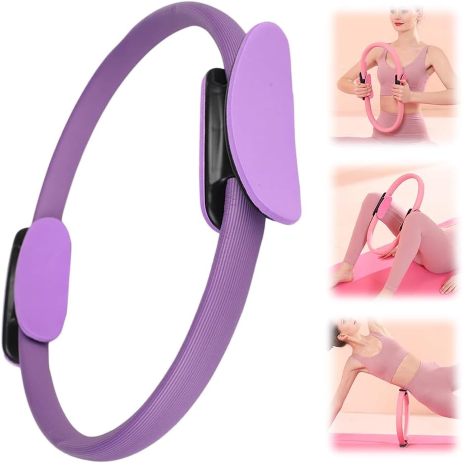 Pilates Ring,14.17 inch Magic Circle Pilates Ring, Dual Padded Handles Pilates Rings Circle, Diameter 36cm Adjustable Yoga Ring