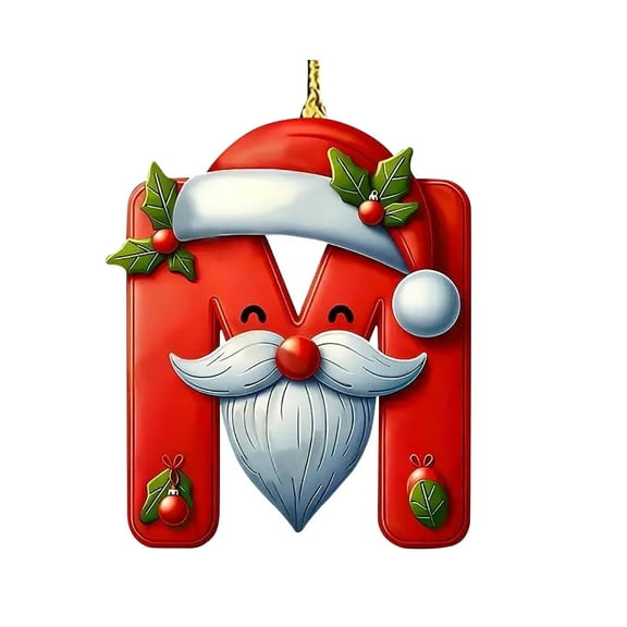 CBI 26 Initial Letter Christmas Ornaments, Red Personalized Christmas Initial Ornaments, Christmas Tree Decoration Hanging Pendant Xmas Gifts for Kids