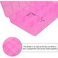 thumbnail image 3 of Caja organizadora de cuentas de plástico transparente rosa grande con 18 rejillas y divisores ajustables (paquete de 4), 3 of 7
