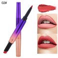 thumbnail image 4 of 3,5 ML 2 en 1 lápiz labial de doble extremo delineador de labios maquillaje semimate lápiz labial de larga duración cosmético 01 #, 4 of 8