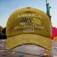 thumbnail image 4 of 250Th Anniversary Hat, 250Th Anniversary, Anniversary, Embroidery, 250Th, Bell, Baseball, Khaki Cotton, 22*8-23.6in, Usa Celebration, Adjustable Fit, 1 Pc, 4 of 5