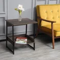 thumbnail image 2 of Caffoz Home End Table, 2-Tier Side Table with Storage Shelf, Smoky Oak, 2 of 7