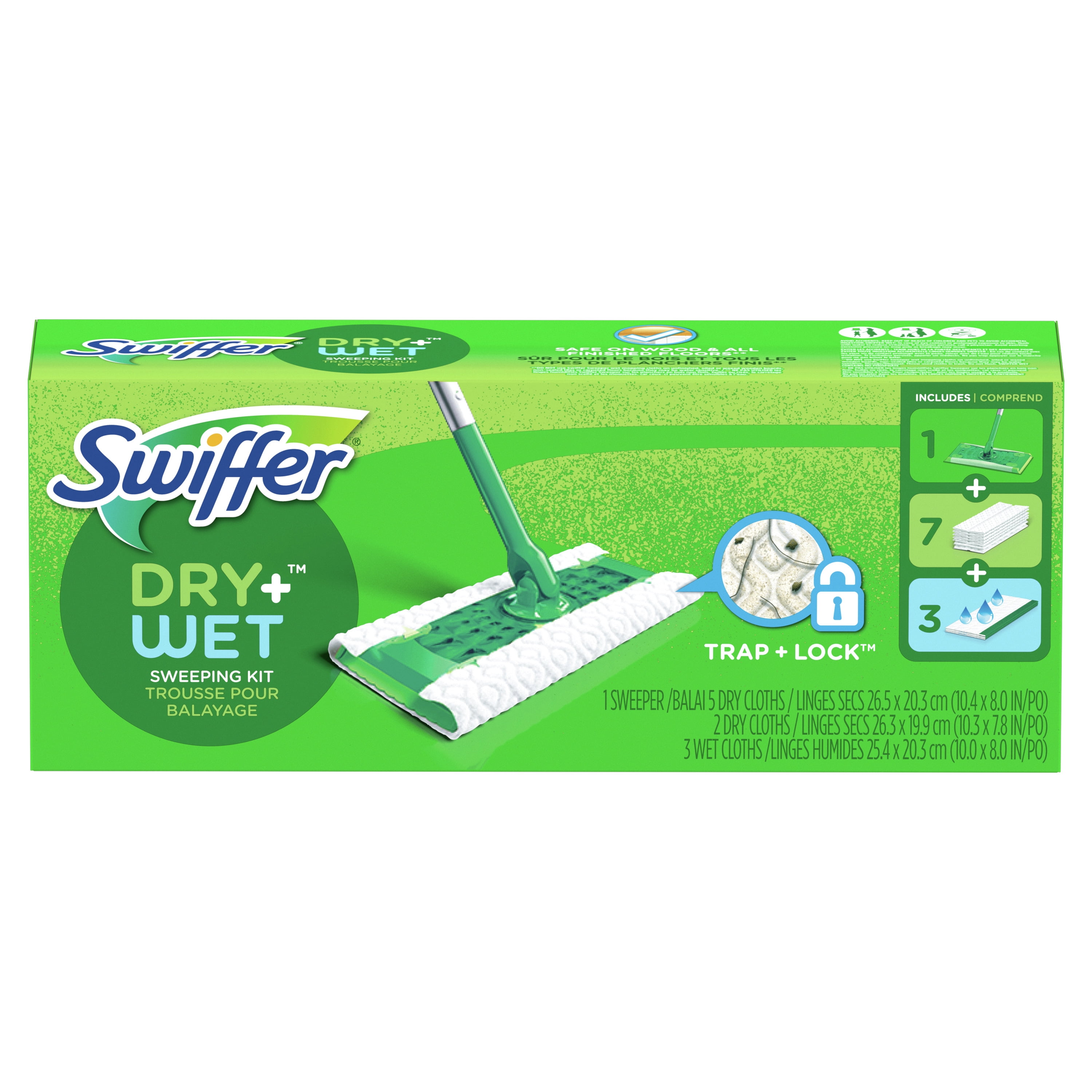 Swiffer Sweeper Dry Wet Multi Sweeping Kit (1 Sweeper, 7 Dry Cloths, 3 Wet Cloths) - Walmart.com