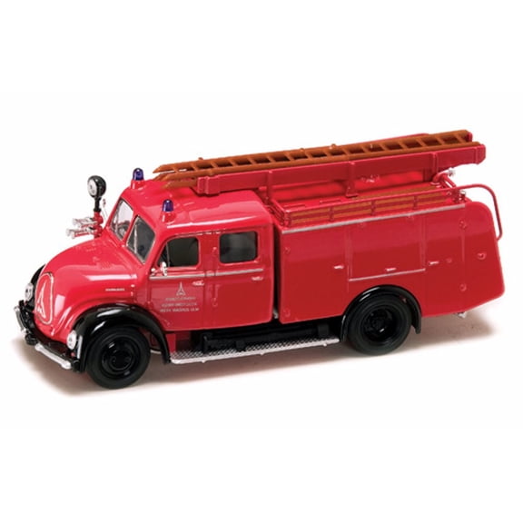 1961 Magirus-Deutz Merkur TLF16 Fire Engine, Red - Yatming 43010 - 1/43 Scale Diecast Model Toy Car