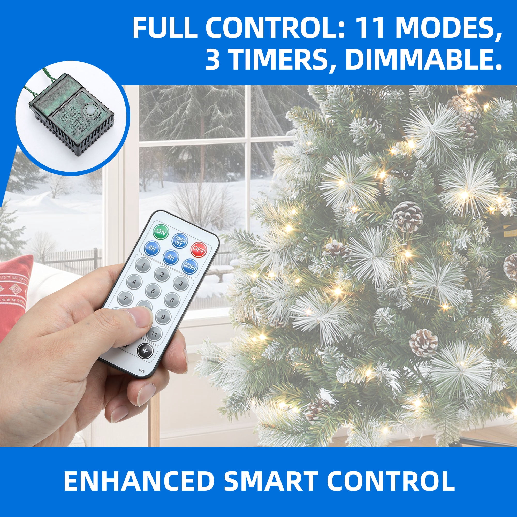 Dextrus 4.5ft Prelit Christmas Tree, Scotch Holiday Christmas Pine Tree with 396 Branch Tips,150 Warm-White Lights & 34 Pine-Cones, Remote Control, 11 modes, Green