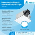 thumbnail image 2 of Open Box Delta Electronics 100 CFM Bath Fan Edge Lit Dimmable LED Light, 2 of 10