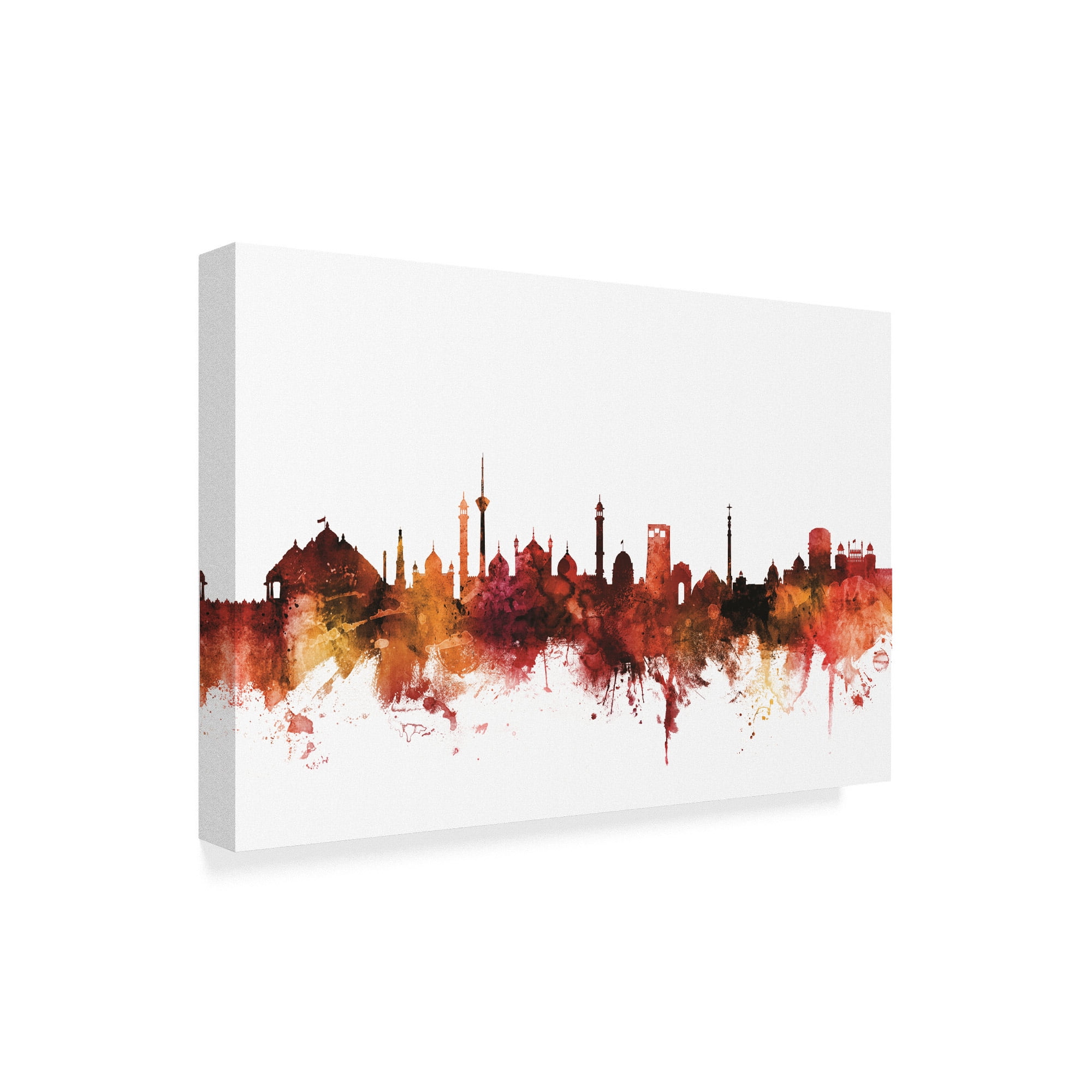 Trademark Fine Art 'New Delhi India Skyline Red' Canvas Art by Michael Tompsett
